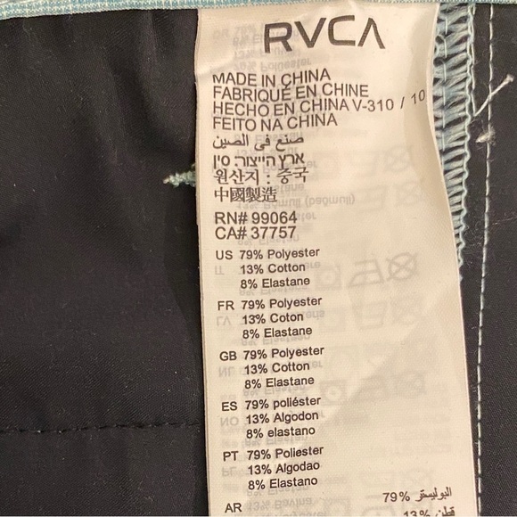 RVCA Hybrid NWT Boardshorts Dual Purpose Trunks Mens Size 30 Seafoam Green - Picture 9 of 13